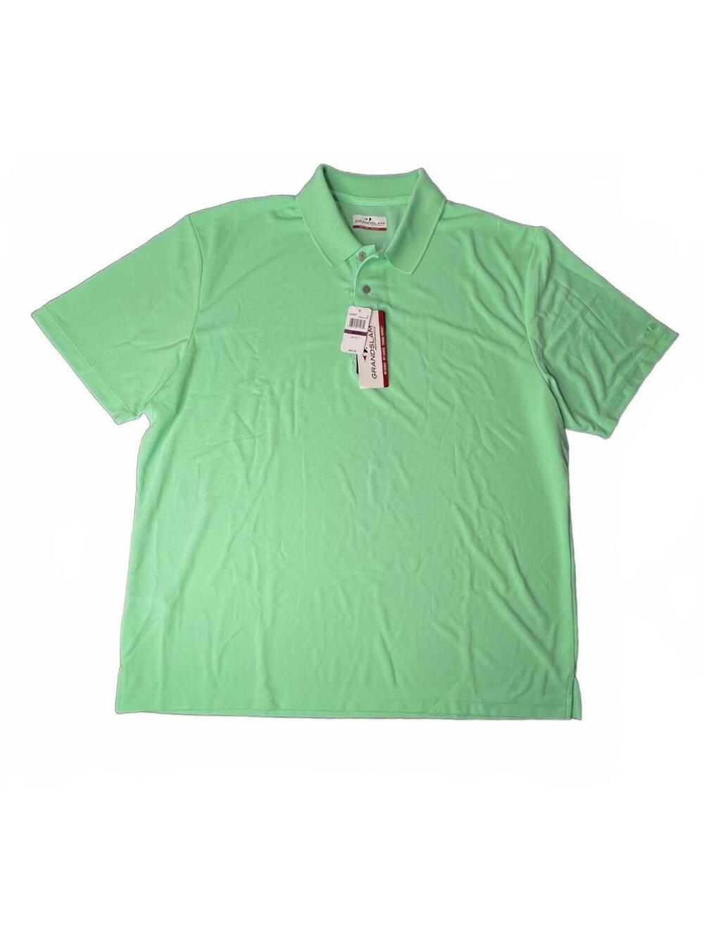 Grand Slam NEW Performance Ribbed Mint Green Polo - XXL